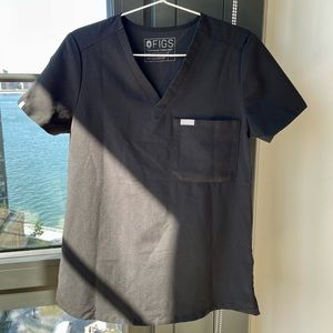 FIGS Black Catarina Scrub Top